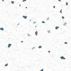 99Deco Lot de 2 panneaux de douche en aluminium (90x220 & 120x220 cm) + profilés blanc - Terrazzo Mineral - Multicolore