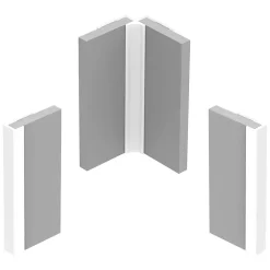 99Deco Lot de 2 panneaux de douche en aluminium (90x220 & 120x220 cm) + profilés blanc - Terrazzo Mineral - Multicolore