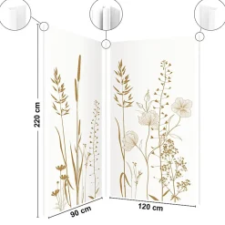 99Deco Lot de 2 panneaux de douche en aluminium (90x220 & 120x220 cm) + profilés blanc - Vegetalist - Vert