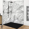 Panneau Mural De Salle De Bains|99Deco Lot de 2 panneaux de douche en PVC (90x220 & 120x220 cm) + profilés noir - Lamnar - Noir