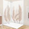 99Deco Lot de 2 panneaux de douche en PVC (90x220 & 120x220 cm) + profilés blanc - Pampa - Marron