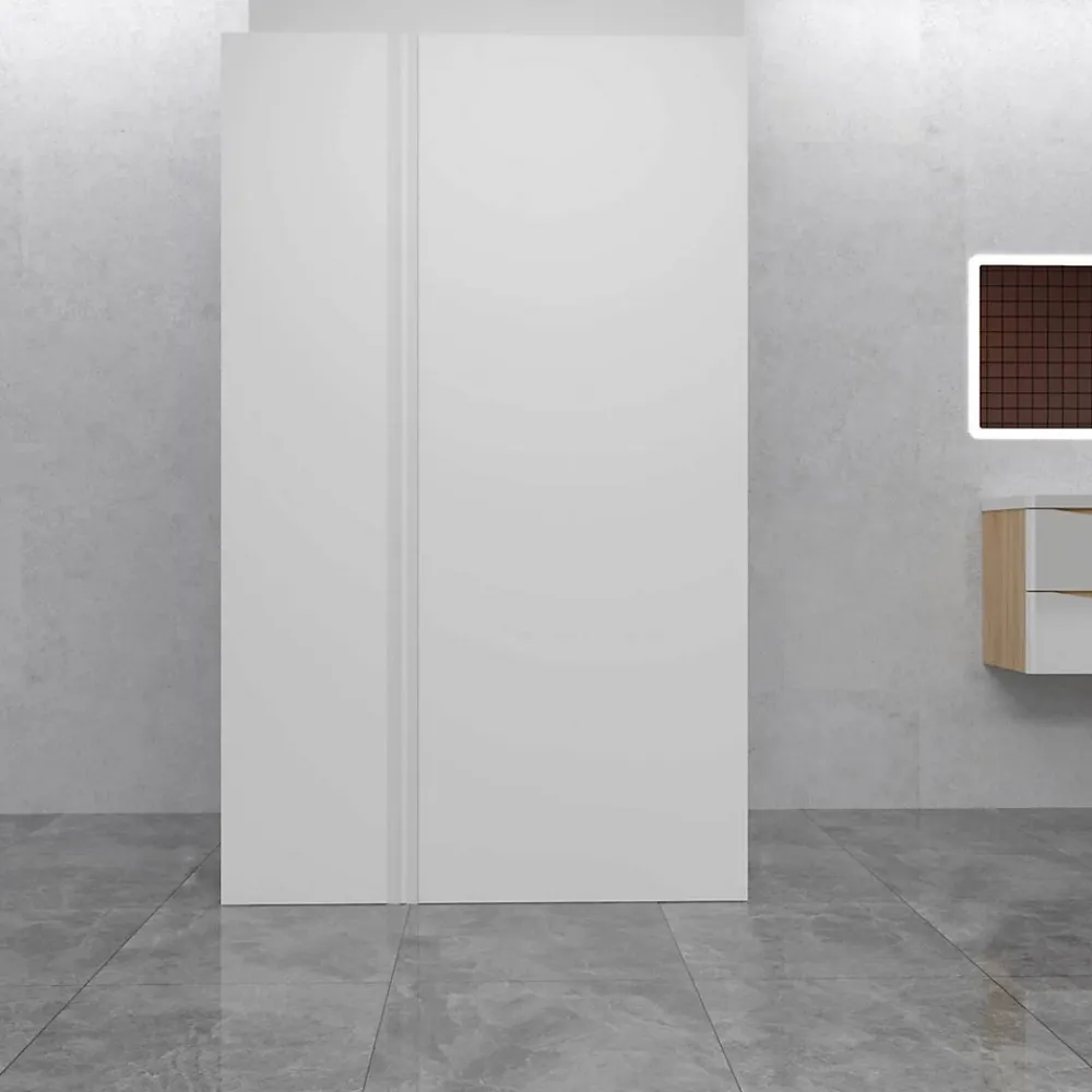 Panneau Mural De Salle De Bains|AICA Sanitaire Lot de 2 panneaux muraux de douche Blanc en aluminium avec 1 profilés, L40xL100xH210 cm ,protection murale,antimoisissure