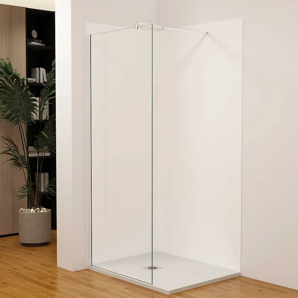 Panneau Mural De Salle De Bains|AICA Sanitaire Lot de 2 panneaux muraux de douche blanc mural aluminium avec 3 profiles - L.100 x L.120 x H.210 cm - Étanche,facile à nettoyer