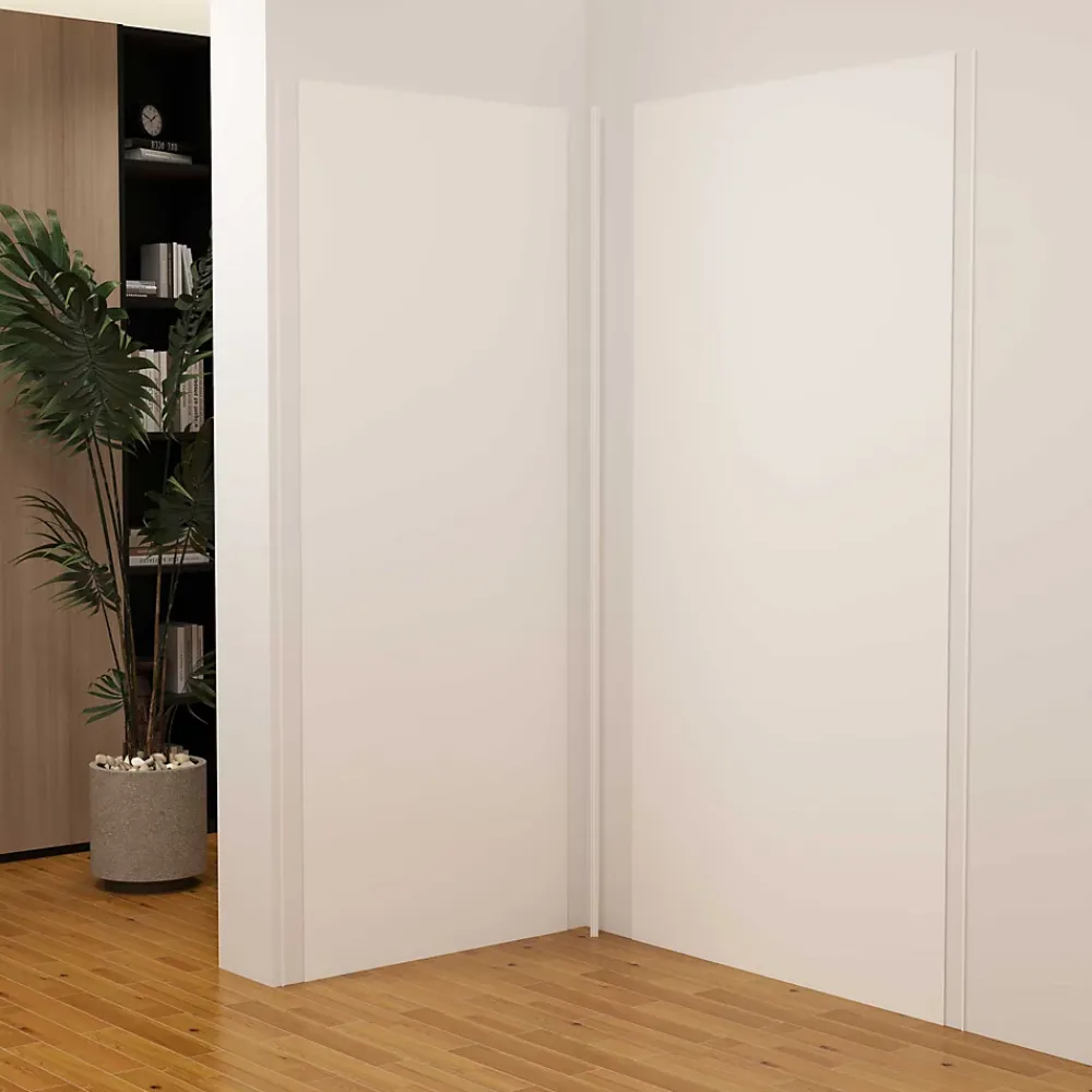 Panneau Mural De Salle De Bains|AICA Sanitaire Lot de 2 panneaux muraux de douche blanc mural aluminium avec 3 profiles - L.100 x L.120 x H.210 cm - Étanche,facile à nettoyer