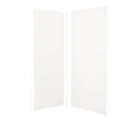Panneau Mural De Salle De Bains|AICA Sanitaire Lot de 2 panneaux muraux de douche blanc mural aluminium avec 3 profiles - L.100 x L.120 x H.210 cm - Étanche,facile à nettoyer