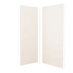 AICA Sanitaire Lot de 2 panneaux muraux de douche Ivoire mural aluminium avec 3 profiles - L.90 x L.100 x H.210 cm - Étanche,facile à nettoyer