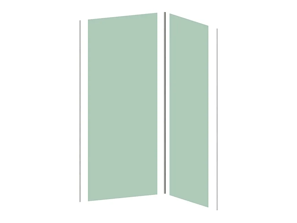 Vente-unique Lot de 2 panneaux muraux de douche vert clair en aluminium avec profilés - L90 x L120 x H210 cm - ITZIAR