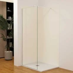 Panneau Mural De Salle De Bains|AICA Sanitaire Lot de 2 panneaux muraux de douche Ivoire mural aluminium avec 3 profiles - L.100 x L.120 x H.210 cm - Étanche,facile à nettoyer