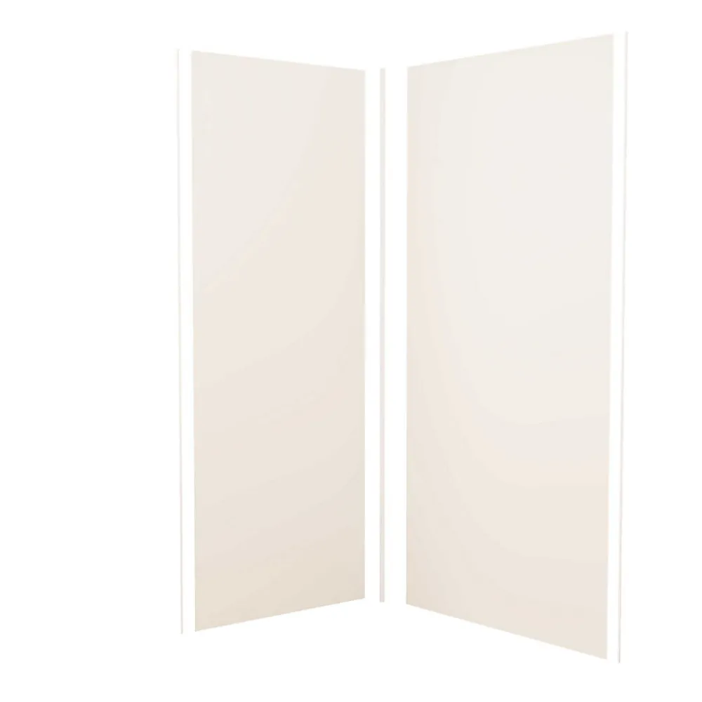 Panneau Mural De Salle De Bains|AICA Sanitaire Lot de 2 panneaux muraux de douche Ivoire mural aluminium avec 3 profiles - L.100 x L.120 x H.210 cm - Étanche,facile à nettoyer