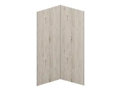 Panneau Mural De Salle De Bains|Vente-unique Lot de 2 panneaux muraux de douche effet bois clair en aluminium avec profilés - 2 x L90 x H210 cm- ENEKO