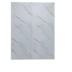AICA Sanitaire Lot de 2 panneaux muraux de douche effet Marbre en Aluminium avec 1 profilés,L100xL90xH210 cm ,Protection murale,Antimoisissure