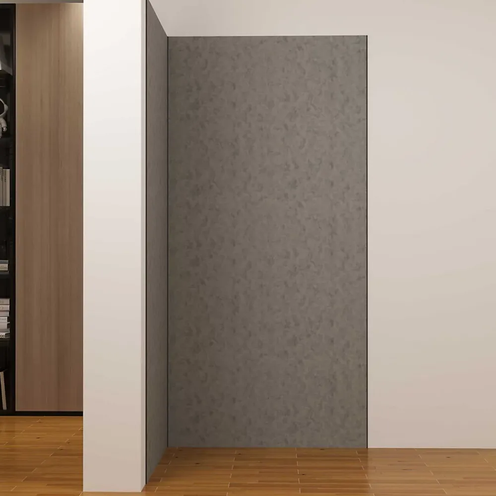 AICA Sanitaire Lot de 2 panneaux muraux de douche gris mural aluminium avec 3 profiles - L.90 x L.90 x H.210 cm - facile à nettoyer