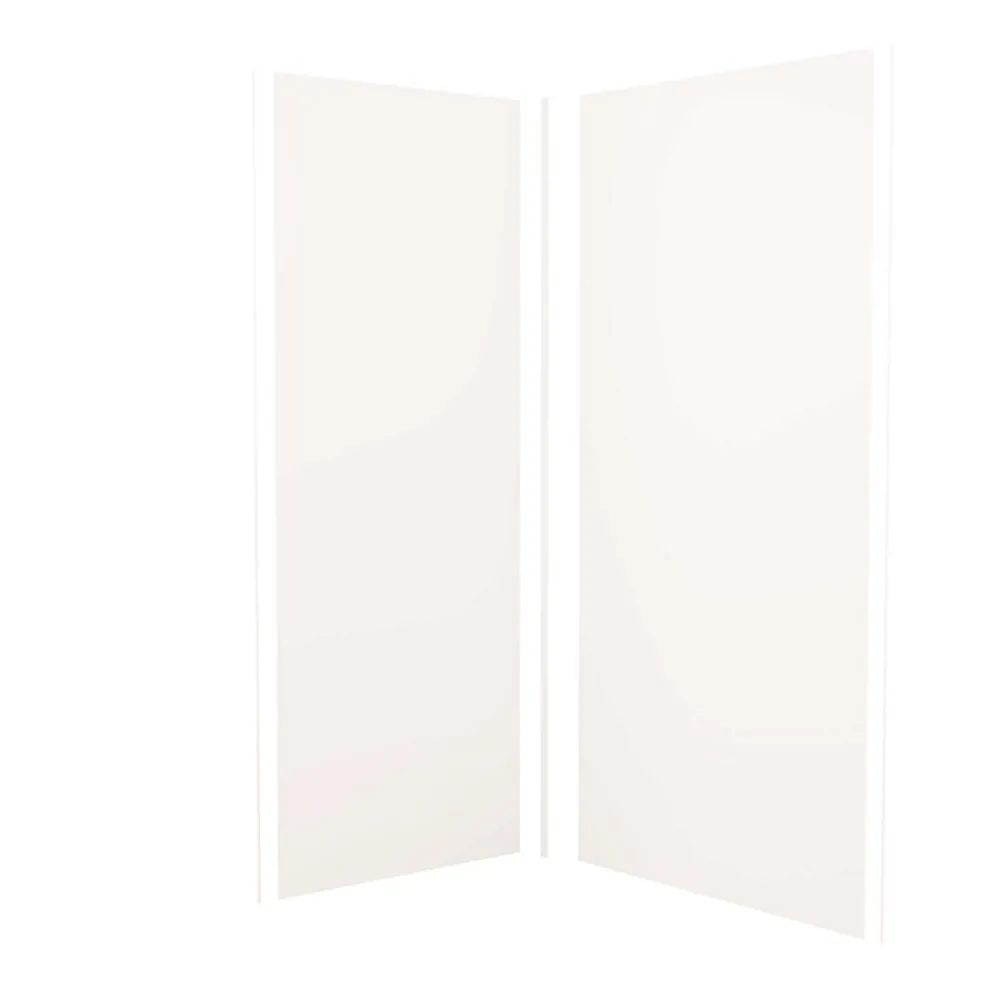 AICA Sanitaire Lot de 2 panneaux muraux de douche blanc mural aluminium avec 3 profiles - L.80 x L.90 x H.210 cm - Étanche,facile à nettoyer