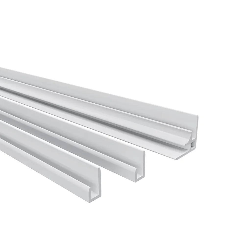 AICA Sanitaire Lot de 2 panneaux muraux de douche blanc mural aluminium avec 3 profiles - L.80 x L.90 x H.210 cm - Étanche,facile à nettoyer