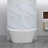 Panneau Mural De Salle De Bains|AICA Sanitaire Lot de 2 panneaux muraux de douche effet Marbre en Aluminium avec 1 profilés,L120xL120xH210cm ,Protection murale,Antimoisissure