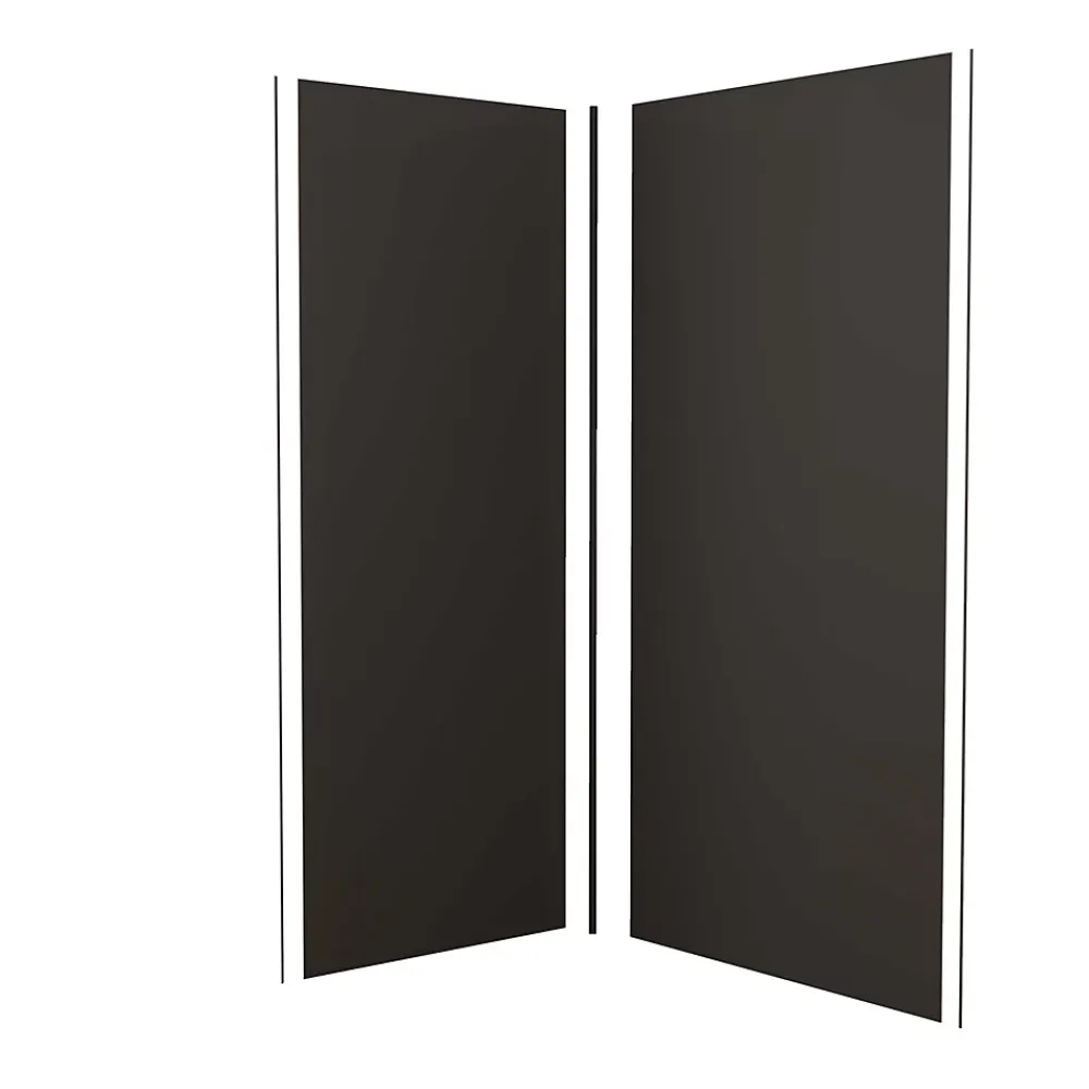 Panneau Mural De Salle De Bains|AICA Sanitaire Lot de 2 panneaux muraux de douche Noir mural aluminium avec 3 profiles - L.90 x L.120 x H.210 cm - durable et facile à nettoyer