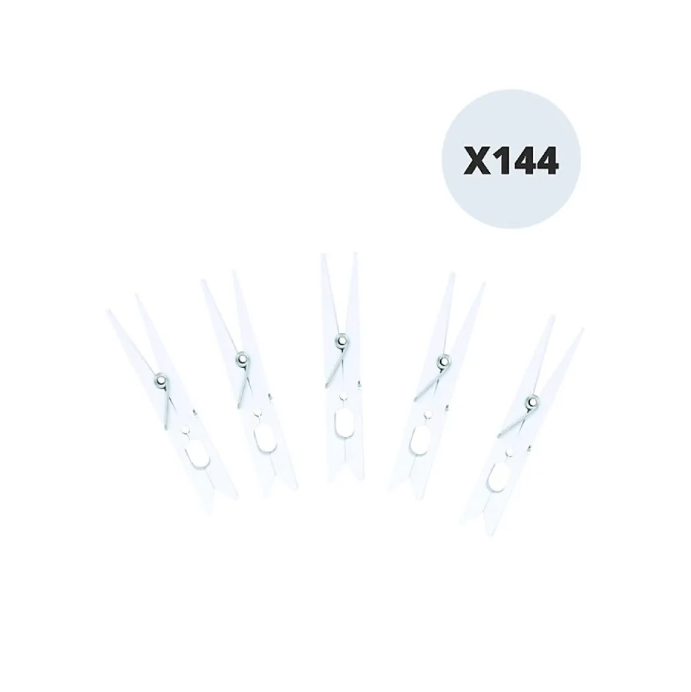 MSV Lot de 144 pinces à linge plastique géantes