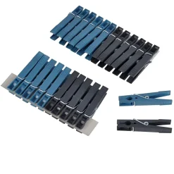 Etendoir À Linge|Paris Prix Lot de 24 Pinces à Linge "Bicolore" 7cm Anthracite & Bleu Paon