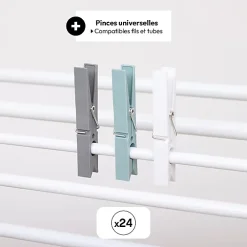 Etendoir À Linge|5Five Lot de 24 pinces à linge Sinai - Multicolore-