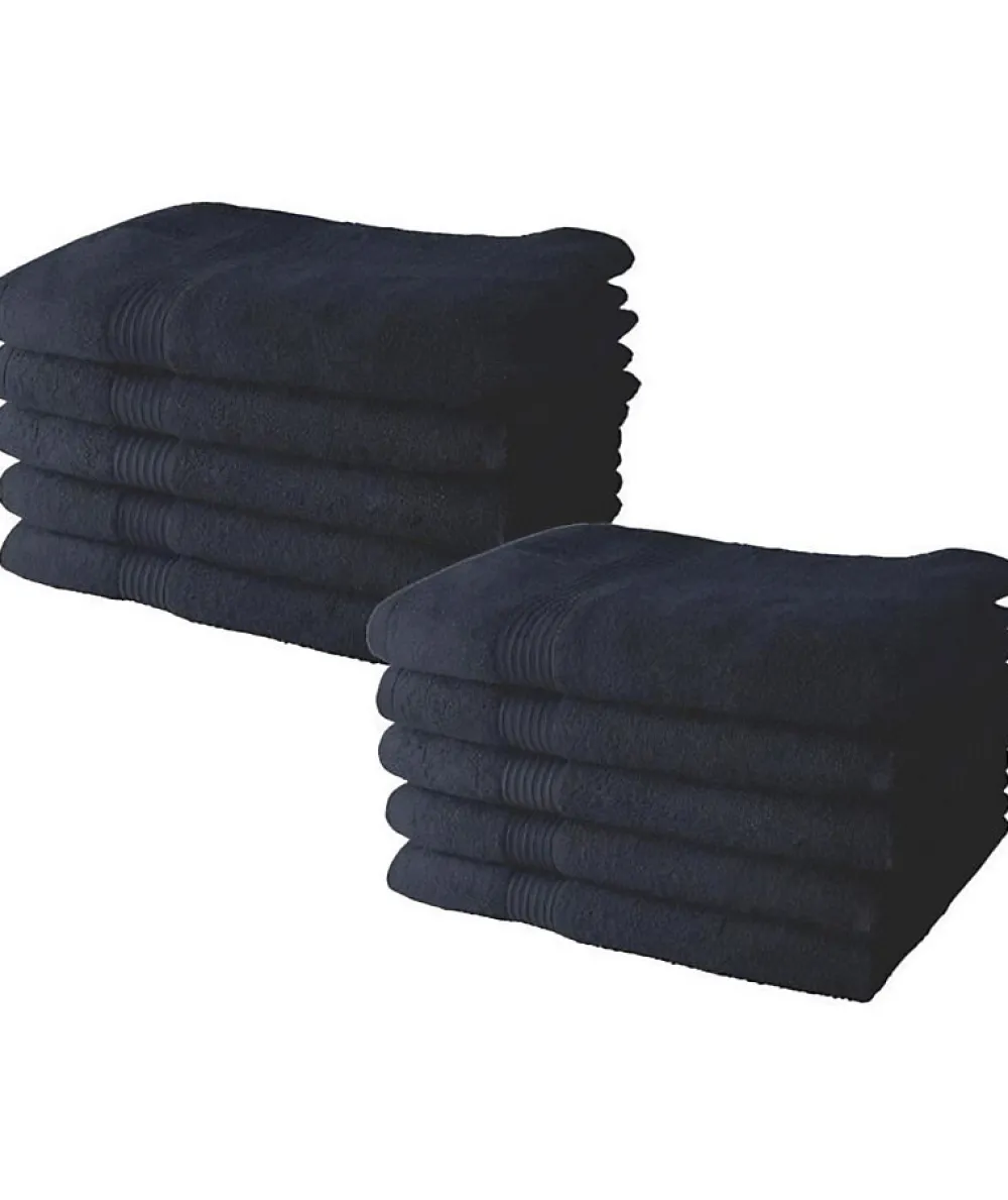 Serviette De Toilette|Todays Tools Lot de 10 serviettes de Toilette TODAY 50x90 cm 100% Coton - Navy