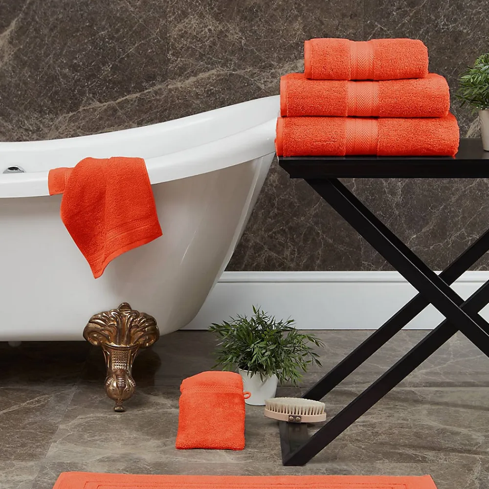 Sensei Maison Lot de 3 serviettes invité 550 g/m² Corail 30x50 cm LUXURY