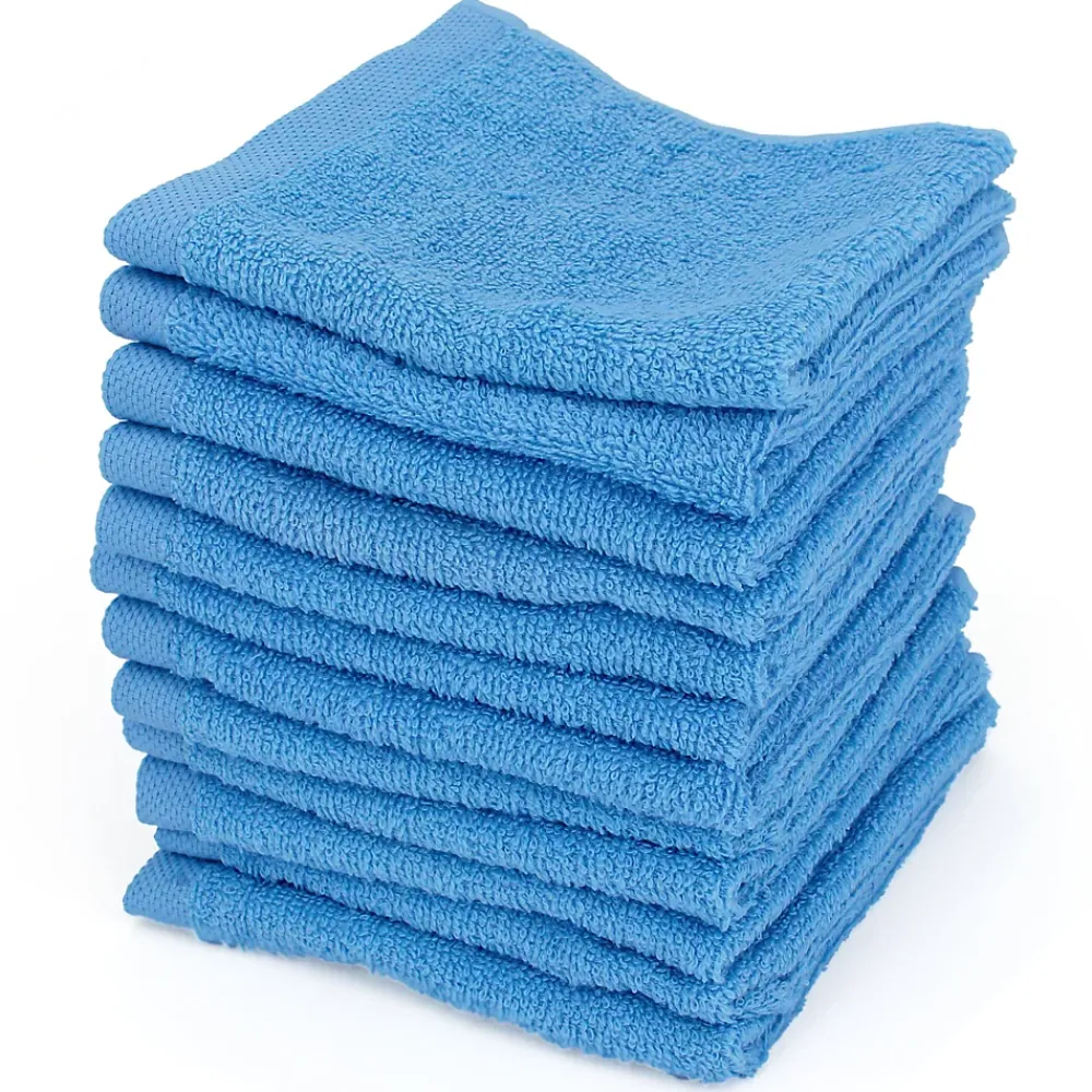 Serviette De Toilette|Linnea Lot de 12 serviettes invité 30x30 cm ALPHA bleu Turquoise