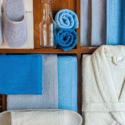 Serviette De Toilette|Linnea Lot de 12 serviettes invité 30x30 cm ALPHA bleu Turquoise