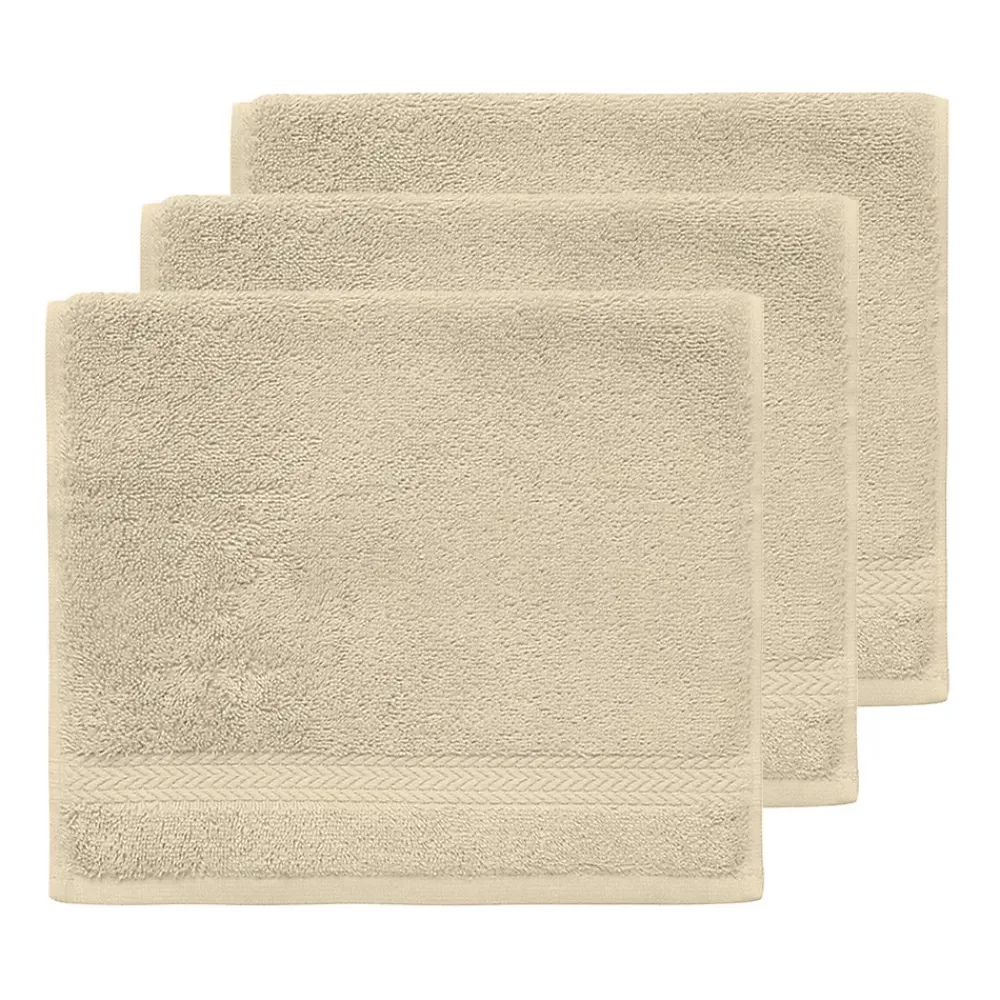 Serviette De Toilette|Sensei Maison Lot de 3 serviettes invité 550 g/m² Ficelle 30x50 cm LUXURY