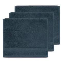 Serviette De Toilette|Sensei Maison Lot de 3 serviettes invité 550 g/m² Denim 30x50 cm LUXURY