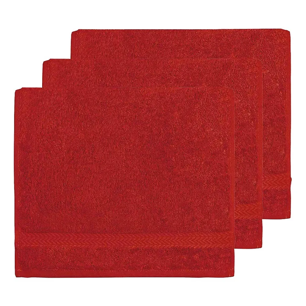 Sensei Maison Lot de 3 serviettes invité 550 g/m² Rubis 30x50 cm LUXURY