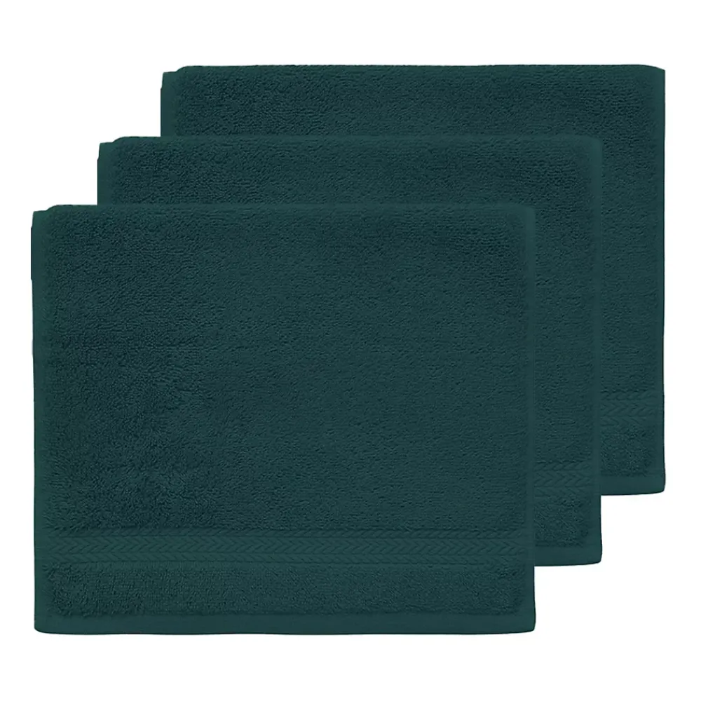Serviette De Toilette|Sensei Maison Lot de 3 serviettes invité 550 g/m² Petrol 30x50 cm LUXURY