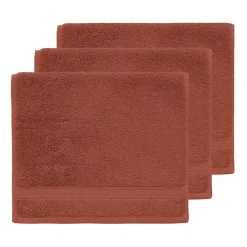 Serviette De Toilette|Sensei Maison Lot de 3 serviettes invité 550 g/m² Terracota 30x50 cm LUXURY