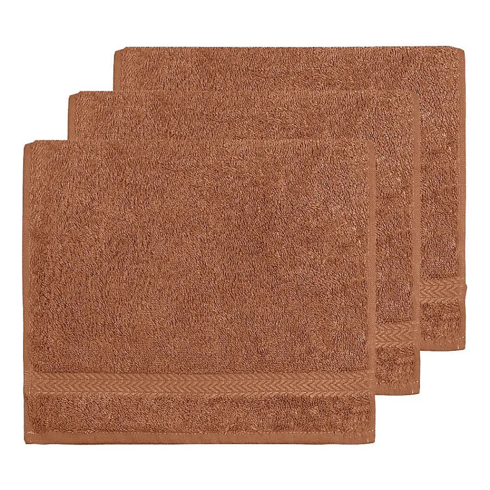 Serviette De Toilette|Sensei Maison Lot de 3 serviettes invité 550 g/m² Brique 30x50 cm LUXURY