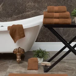 Serviette De Toilette|Sensei Maison Lot de 3 serviettes invité 550 g/m² Brique 30x50 cm LUXURY
