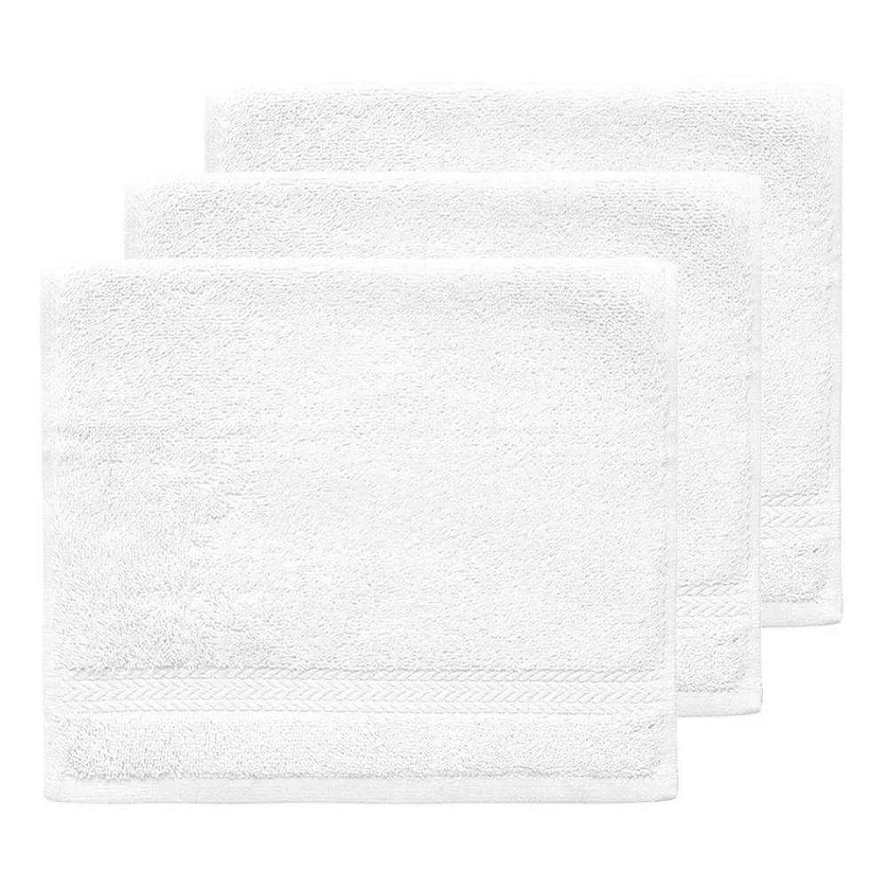 Sensei Maison Lot de 3 serviettes invité 550 g/m² Blanc 30x50 cm LUXURY