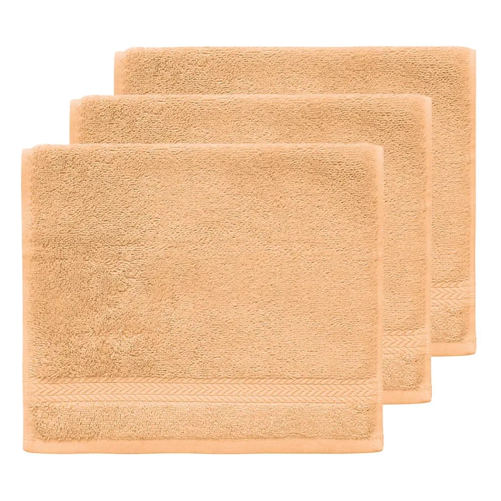 Sensei Maison Lot de 3 serviettes invité 550 g/m² Pêche 30x50 cm LUXURY