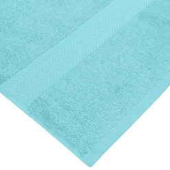 Sensei Maison Lot de 3 serviettes invité 550 g/m² Bleu Turquoise 30x50 cm LUXURY