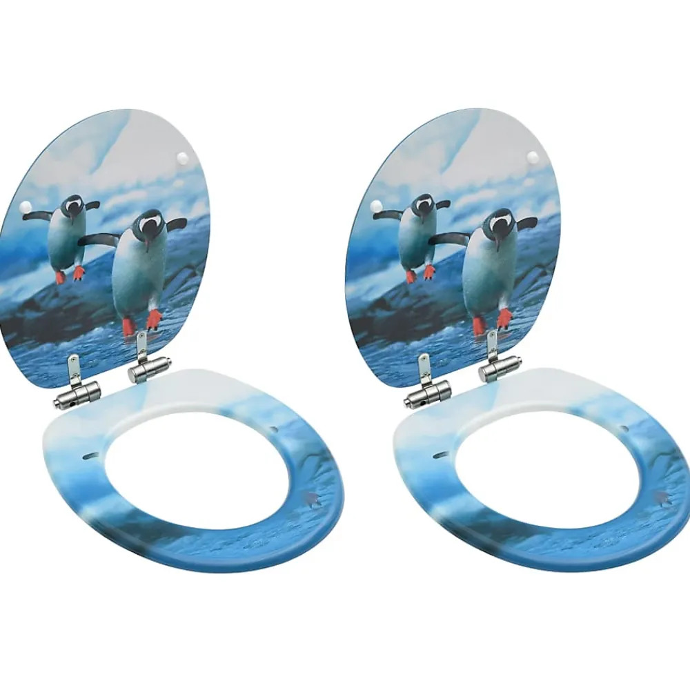 Abattant Wc|Helloshop26 Lot de deux sièges abattants WC mdf
