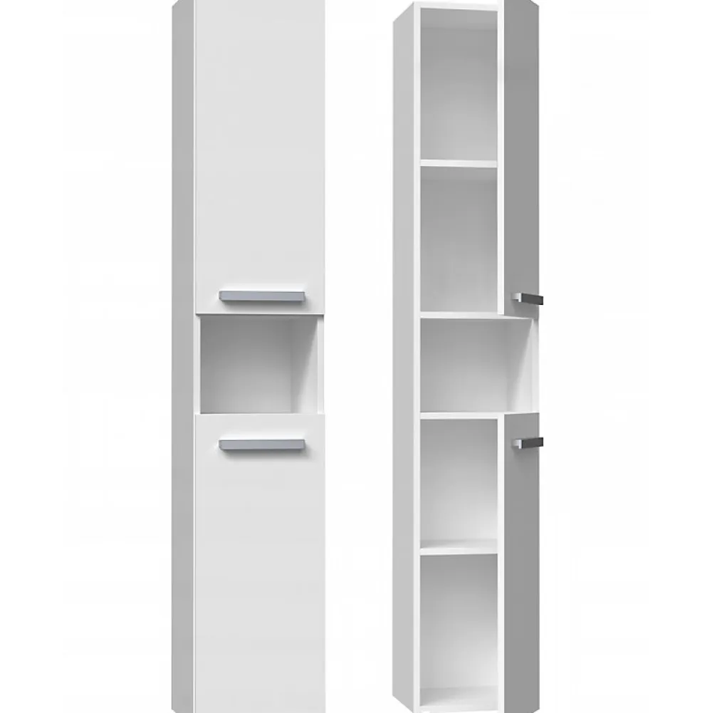 Topeshop LUANA - Meuble salle de bain 2 portes - Dimensions 31x30x174 cm - Colonne rangement SDB