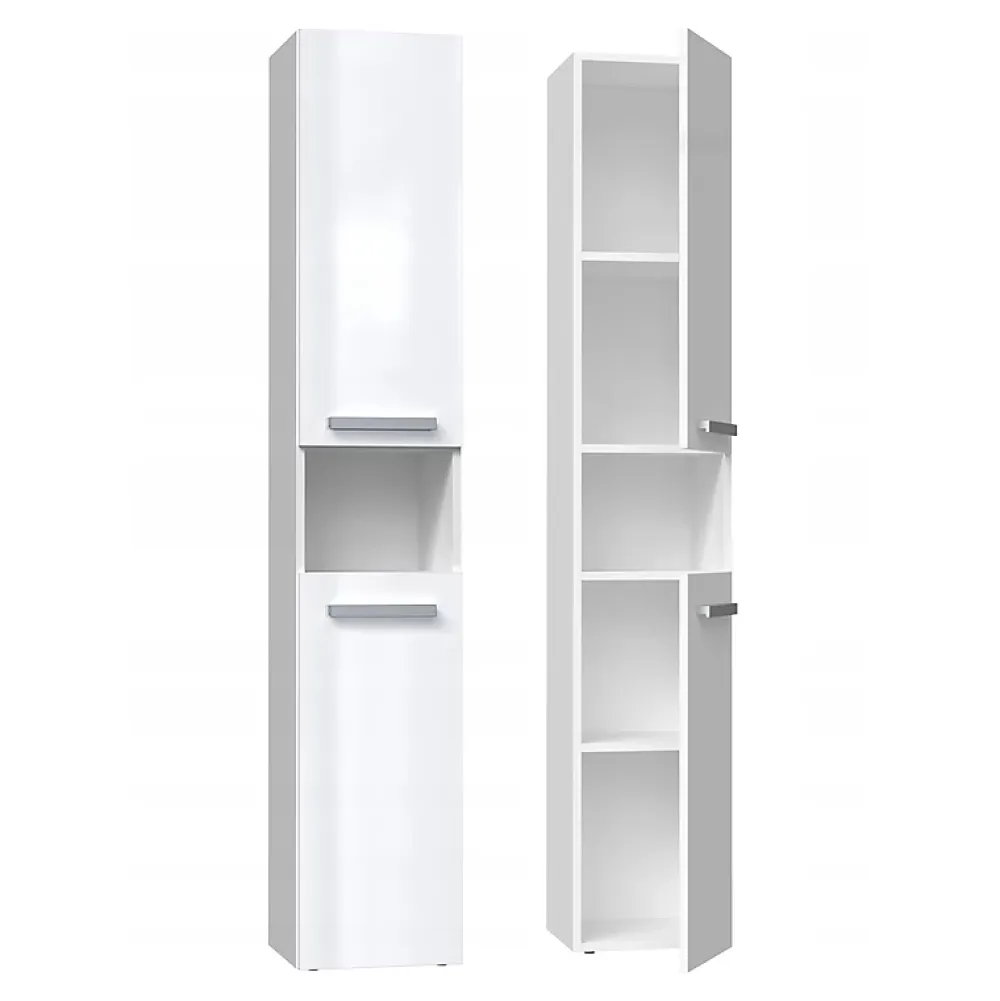 Topeshop LUANA - Meuble salle de bain 2 portes - 31x30x174cm - Colonne rangement SDB