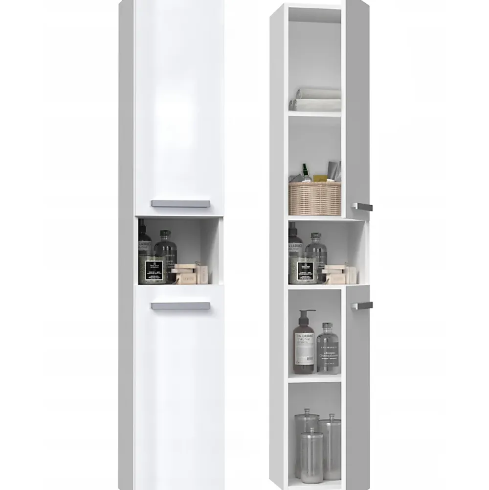 Topeshop LUANA - Meuble salle de bain 2 portes - 31x30x174cm - Colonne rangement SDB