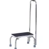 Homcom Marche avec barre d'appui - marchepied de sécurité - marche d'accès au bain - plateforme & patins antidérapants - acier galvanisé