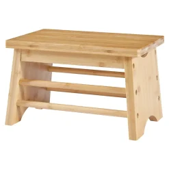 [En.Casa] Marchepied Ryslinge bambou 33 x 22 x 20 cm naturel en.casa