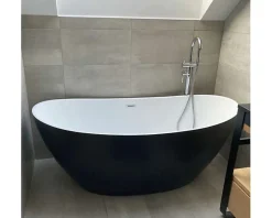 Baignoire Îlot|Sanita MAYA - Baignoire ilot - Noir - 80x150x68cm