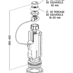 Chasse D'Eau|Nicoll Mécanisme de chasse - - A câble - Double débit