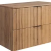 Furnidea Meuble à suspendre FLOW couleur chêne avec le plan 80 cm