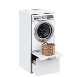 T-Bath Meuble armoire pour machine à laver 67,2x144cm blanc