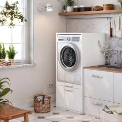 T-Bath Meuble armoire pour machine à laver 67,2x144cm blanc