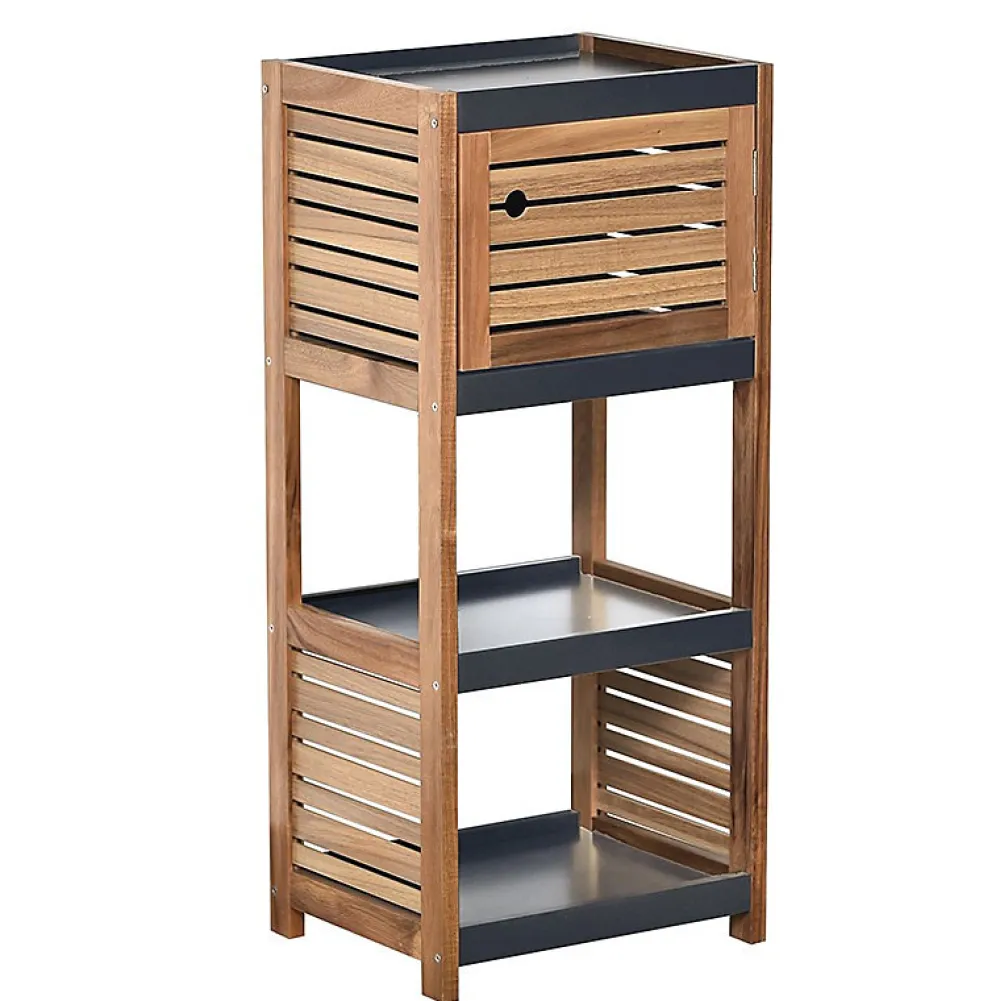 Etagère Salle De Bains|Tendance Meuble bas de rangement 1 porte en acacia