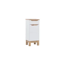 Stellameuble Meuble bas de rangement sur pied pour salle de bain BALI WHITE 35cm
